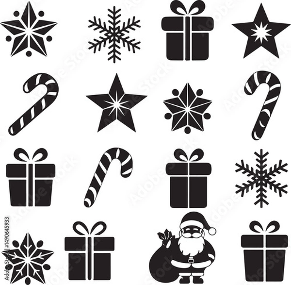 Obraz Set of vector Christmas icons