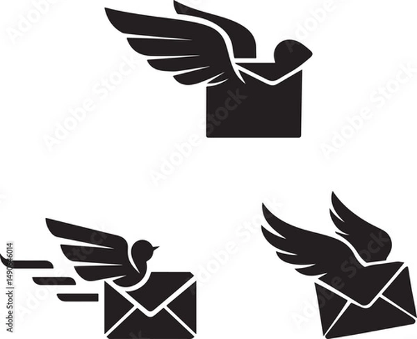 Obraz  A winged email icon vector image