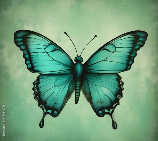 Fototapeta butterfly on a green background