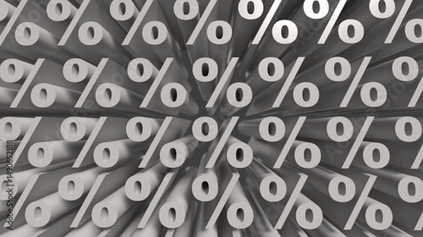 Obraz 3D Percent Symbols Pattern Financial Background