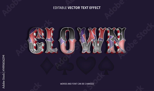 Obraz clown editable text effect
