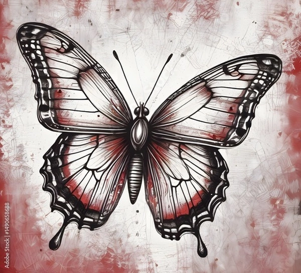 Fototapeta butterfly on grunge background