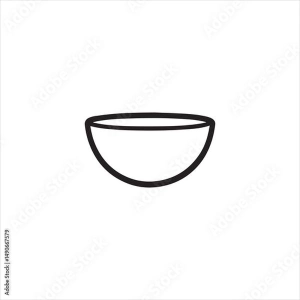 Fototapeta Printminimalist vector illustration of bowl icon in clean design style