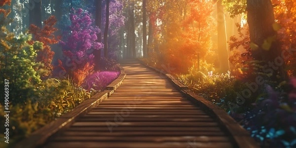 Obraz Magical Forest Path Fantasy Art