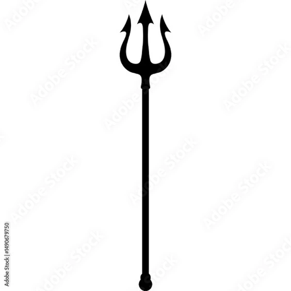 Obraz Devil trident. devil Pitchfork icon. Flat design trident illustration 