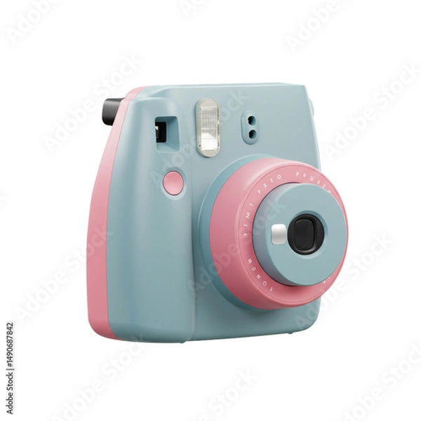 Fototapeta Charming pastel instant camera for capturing precious moments