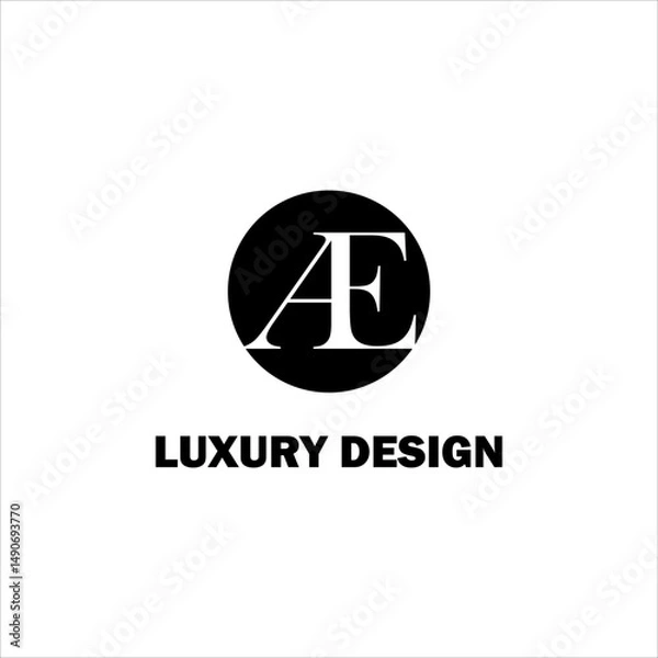 Obraz Luxury AE Initial Logo. Modern Minimal Monogram Design. Elegant Alphabet Symbol for Fashion Beauty Finance Consulting Branding Business Company Corporate Identity Vector Template