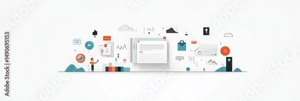 Fototapeta Modern workflow platform for team collaboration and project management