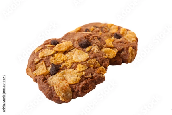 Fototapeta chocolate chip cookies isolated