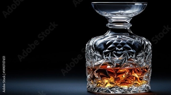 Fototapeta Ornate decanter of amber liquid