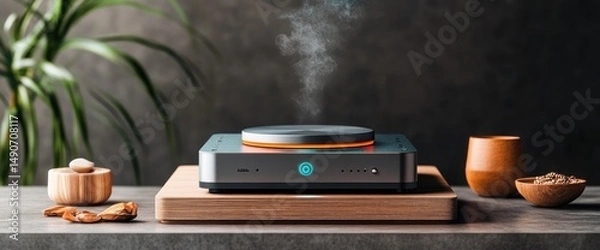Fototapeta Modern, sleek countertop appliance for heating and steaming