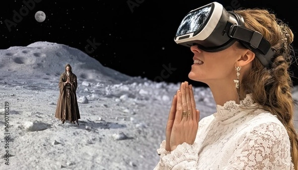 Fototapeta VR experience of a celestial encounter