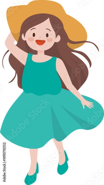 Fototapeta 여름 소녀 일러스트