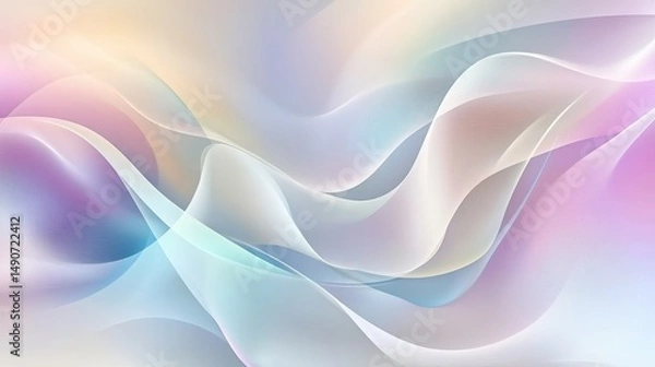 Obraz Abstract background with flowing pastel colors and wavy lines. Soft, smooth texture with light and airy feel, suitable for modern design projects and creative concepts.