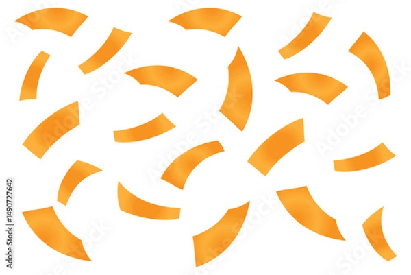 Fototapeta Curved Orange Shapes Abstract Seamless Pattern. Modern Orange Gradient Ribbon Elements, Vector Background. Dynamic Orange Swirls, Minimalist Geometric Background.