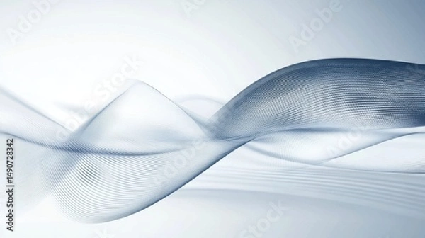 Fototapeta Abstract blue wave design with flowing lines and subtle gradients on a light background, creating a modern and elegant backdrop for various creative projects.