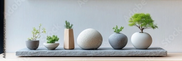 Fototapeta Minimalist zen garden display