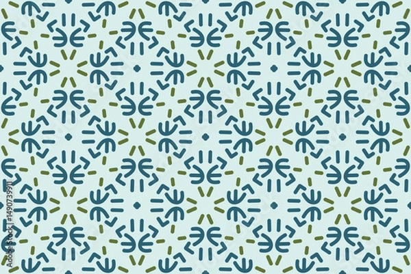 Obraz oriental pattern. blue, white and gold background with Arabic ornaments. Pattern, background and wallpaper for your design. Textile ornament. Vector illustration