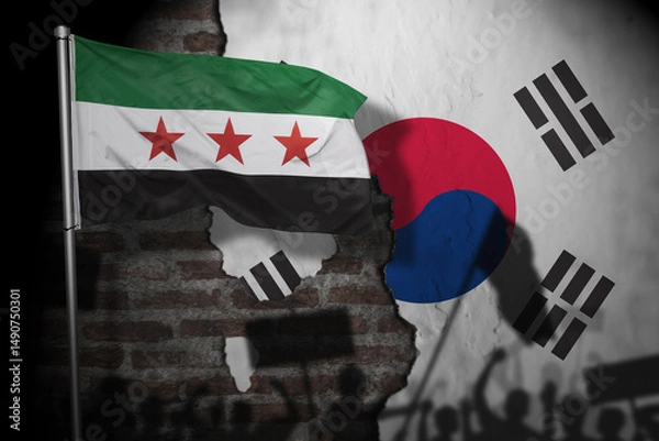 Fototapeta Relations between syria and south korea