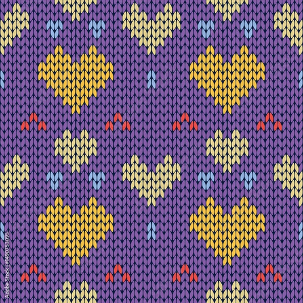Obraz Yarn seamless pattern, yarn texture background, Seamless knitted detailed pattern. Knitting vector pattern. Vector texture seamless pattern. White knit texture seamless pattern.