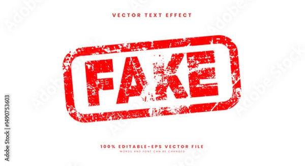 Fototapeta Fake stamp icon with grunge rubber editable text effect template