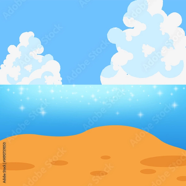 Fototapeta a clear sky and a beautiful view of the sea