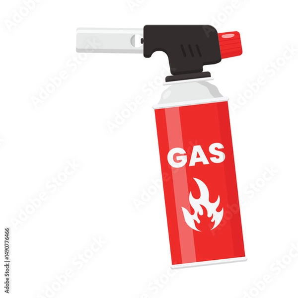 Fototapeta Portable Cooking Gas Torch Illustration. Flat Style Blow Torch Icon on Isolated White Background