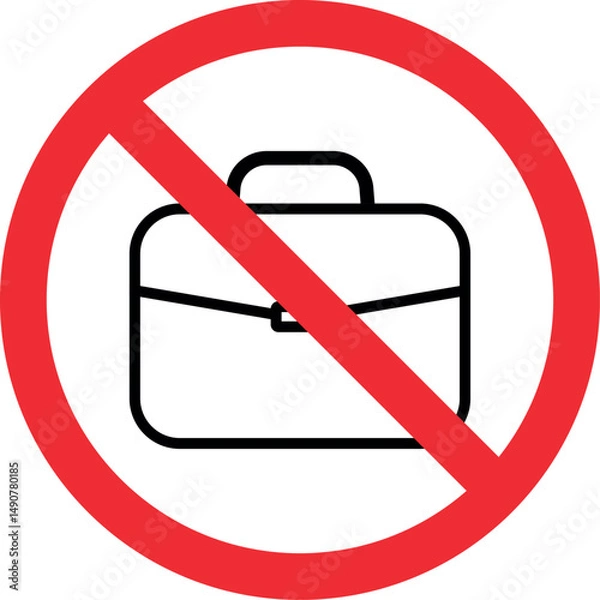 Obraz No suitcase sign. Forbidden signs and symbols.