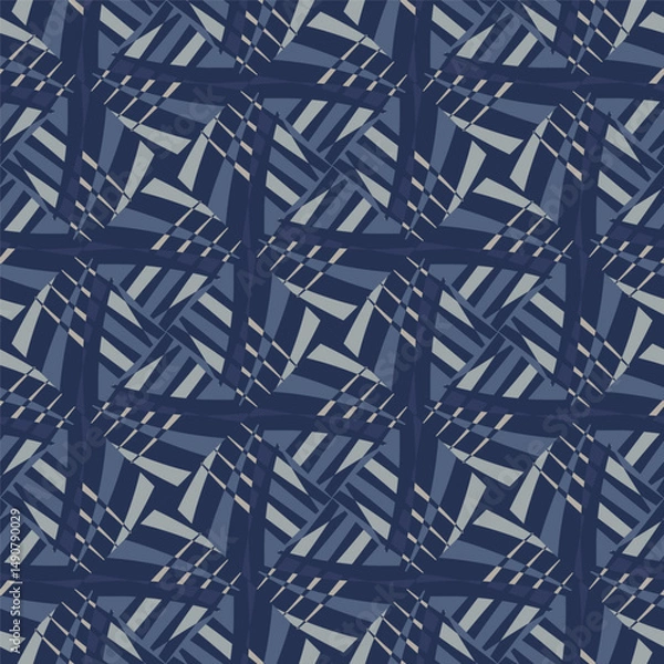 Obraz Seamless pattern in blue for decoration. Print for paper, tiles, textiles. Home  decor, interior design, cloth design.
