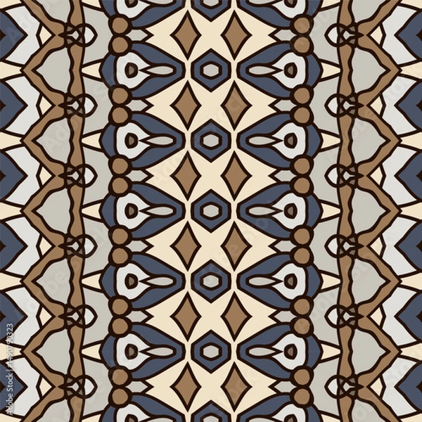 Fototapeta Creative trendy color abstract geometric pattern in white gray beige blue, can be used for printing onto fabric, interior, design, textile. Ribbons.