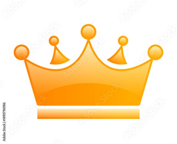Obraz Gold crown vector glass icon
