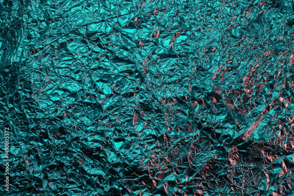 Obraz green shiny aluminum foil texture close up