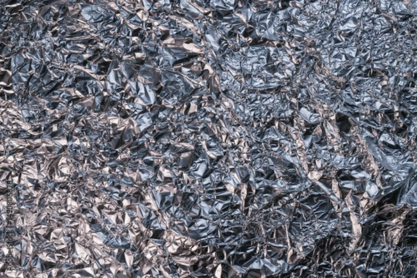 Obraz The texture of shiny aluminum foil close up