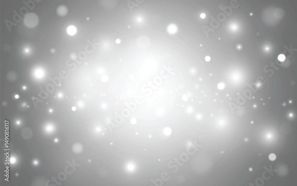 Fototapeta Elegant White Sparkle Bokeh Background
Soft glowing white bokeh lights on gray gradient backdrop. Backgrounds decoration