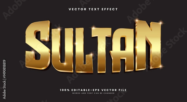 Fototapeta Sultan King Style theme editable text effect template