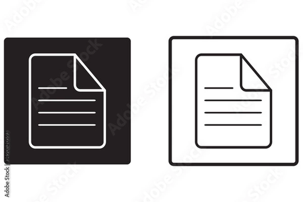Fototapeta Document icon vector isolated on white background. Paper icon. File Icon