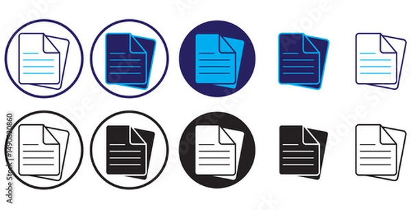 Fototapeta Document icon vector isolated on white background. Paper icon. File Icon