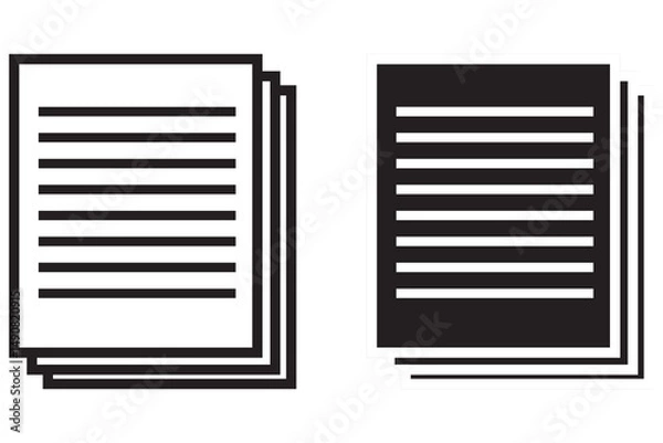 Fototapeta Document icon vector isolated on white background. Paper icon. File Icon