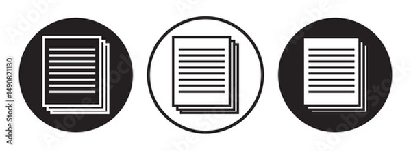 Obraz document icon on white background. document sign. flat style. paper icon for your web site design, logo, app, UI. simple 3 page document icon. file symbol.