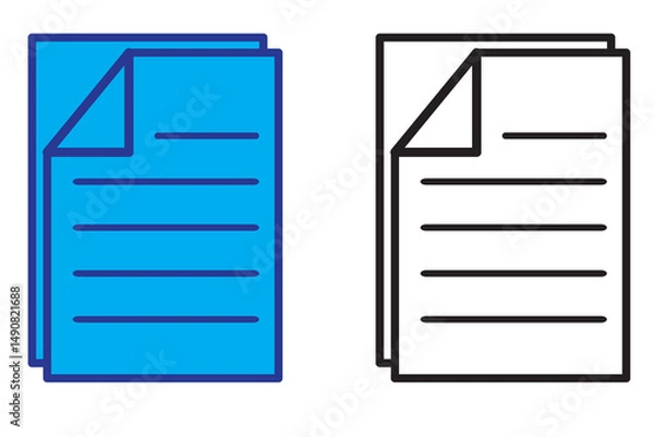 Fototapeta Document icon vector isolated on white background. Paper icon. File Icon