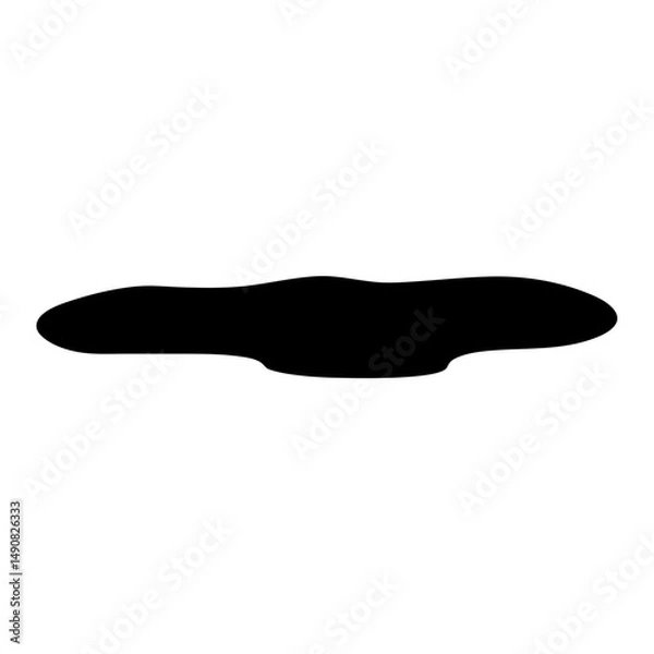 Fototapeta Isolated black puddle shape on a white background, simple illustration style