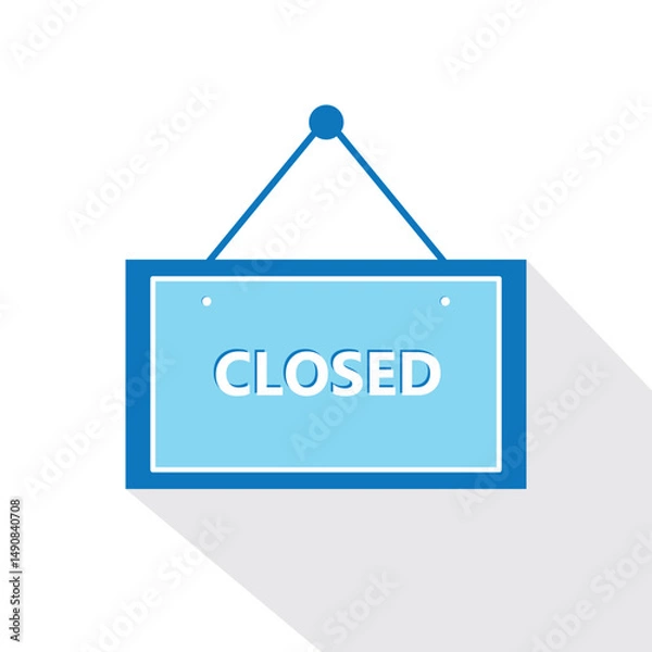Fototapeta closed store sign board icon vector sign