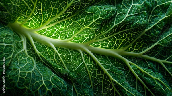 Fototapeta cauliflower leaf close-up macro