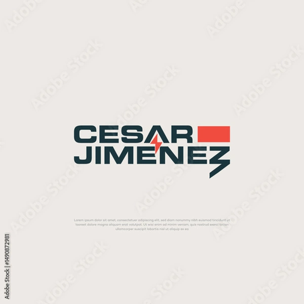 Fototapeta Text Casar Jimene Power logo design template vector eps
