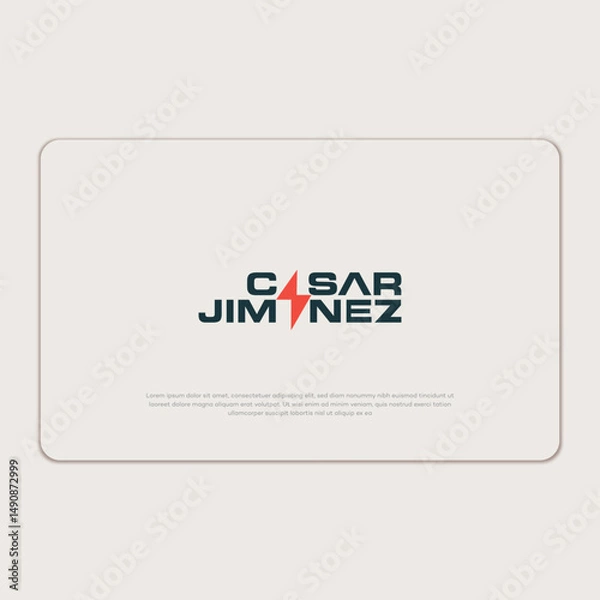 Fototapeta Text Casar Jimene Power logo design template vector eps
