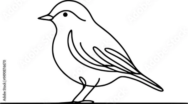 Fototapeta A bird captured in a single fluid stroke