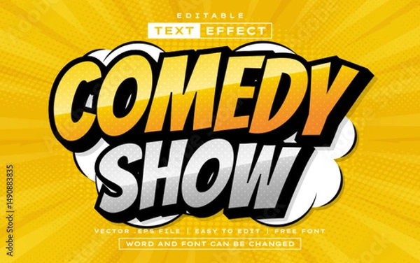 Fototapeta Comedy Show editable text effect in comic style