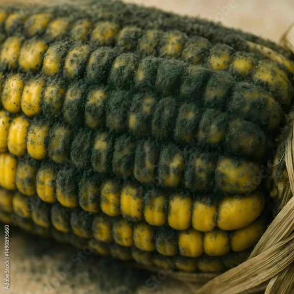 Obraz Moldy Corn on Cob for Agricultural Fungal Contamination Awareness