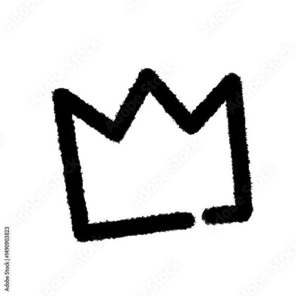 Fototapeta crown png cute cartoon handwrite design kid and art doodle retro design pen outline element