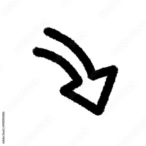 Fototapeta arrow png cute cartoon handwrite design kid and art doodle retro design pen outline element